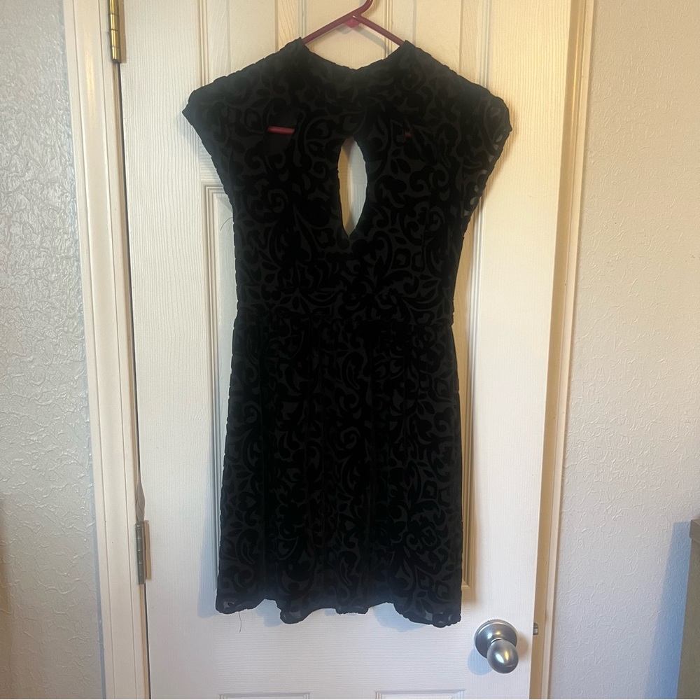 Black velvet mini dress/tunic. Free people. Size 4.